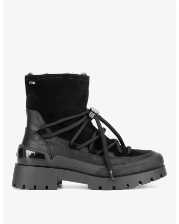 Ghete dama  5905588925965, Piele intoarsa, Negru, Negru