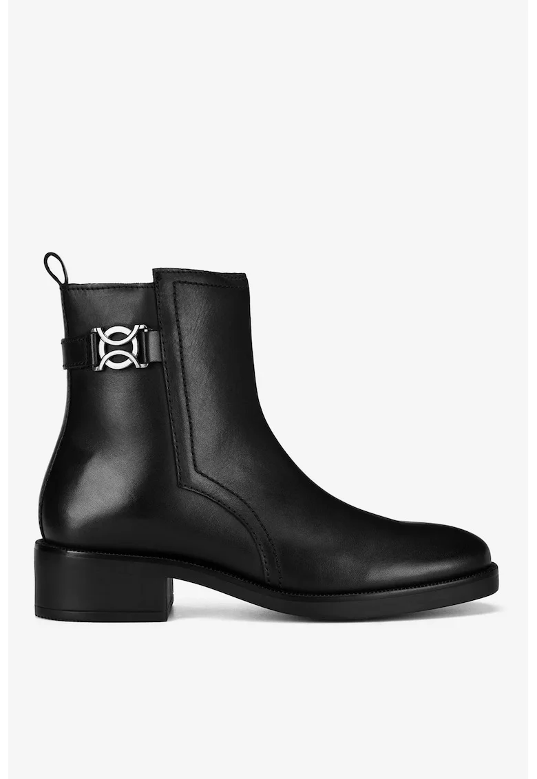Ghete dama  5905588965930, Piele naturala, Negru, Negru