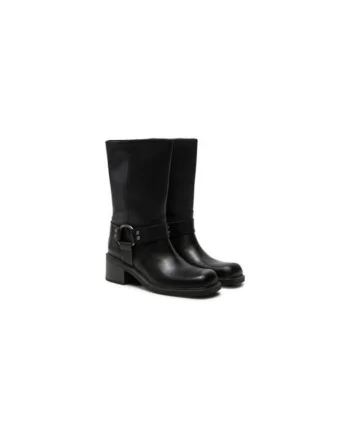 Ghete dama  304624209, Piele naturala, Negru, Negru