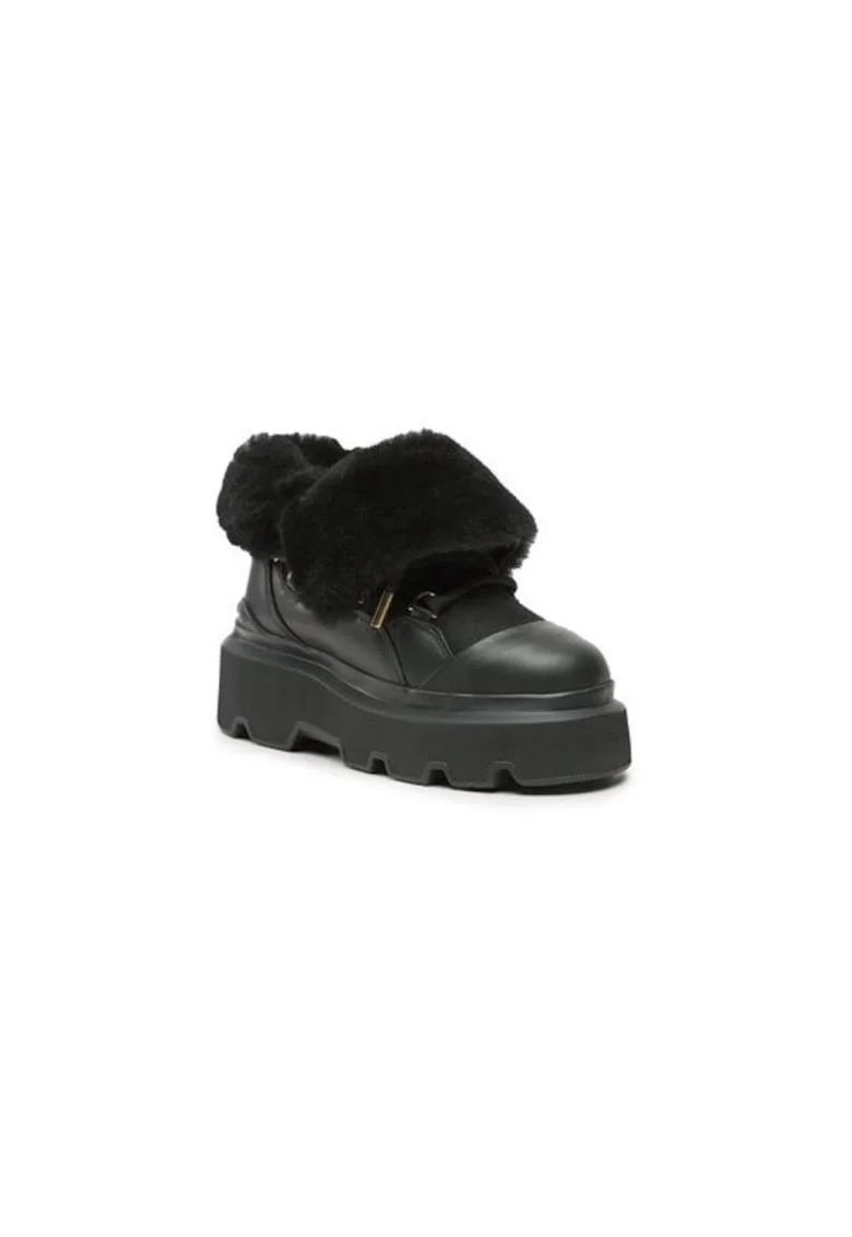 Ghete dama  303118488, Piele naturala, Negru, Negru
