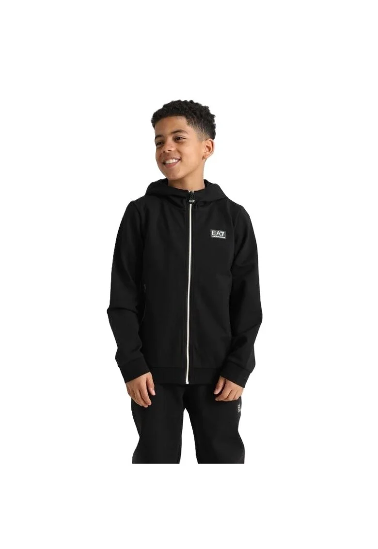 Bluza baieti cu fermoar  HOODIE FZ COPL ST, Bumbac, Negru,