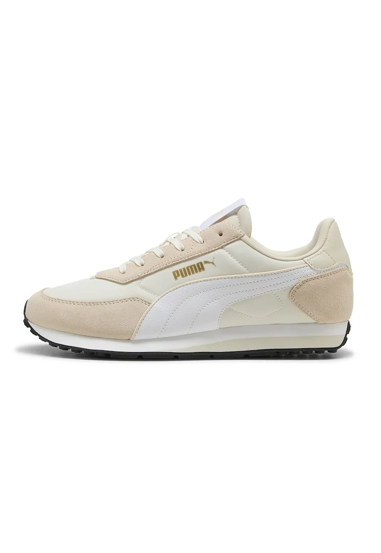 Pantofi sport St Miler de plasa cu garnituri de piele intoarsa, Alb optic/Bej deschis