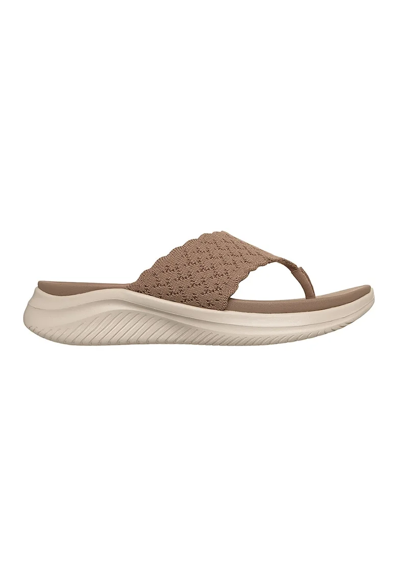 Papuci flip-flop cu talpa wedge Ultra Flex 3.0, Maro inchis/Bej deschis