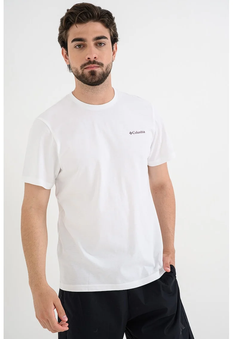 Tricou de bumbac organic cu imprimeu logo CSC™ Outdoor, Alb