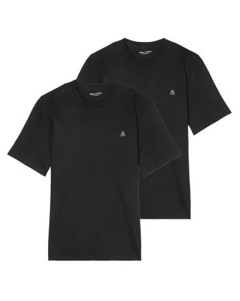 Set de tricouri cu logo discret - 2 piese, Negru