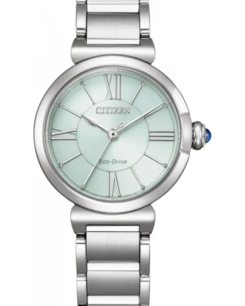 Ceas dama  EM1070-83L Eco-Drive cu cadran albastru si bratara argintie