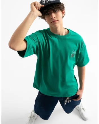 Tricou regular fit cu decolteu la baza gatului