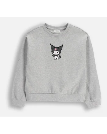 Hanorac  gri, cu imprimeu Hello Kitty, pentru fete, material moale