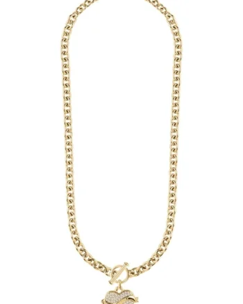 Colier  Vintage cu cristale si inima JUBN05475JWYGT-U, Auriu