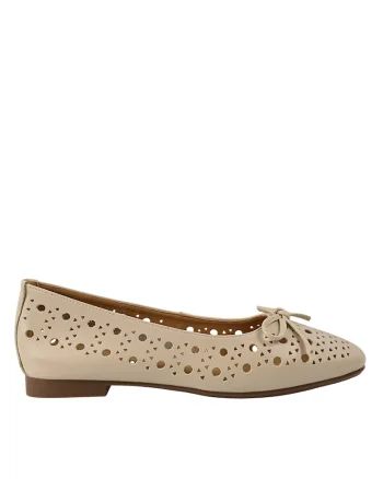 Balerini  21755 crem, piele naturala