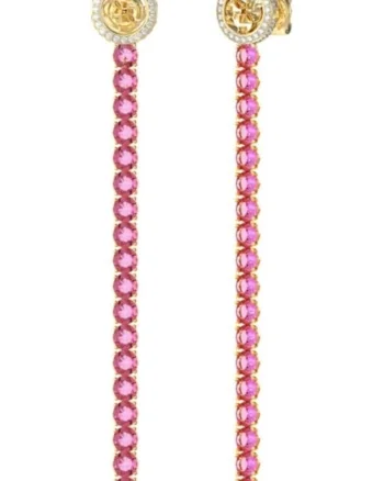 Cercei  Paradise tennis cu cristale JUBE05144JWYGFCT-U, Auriu, Roz