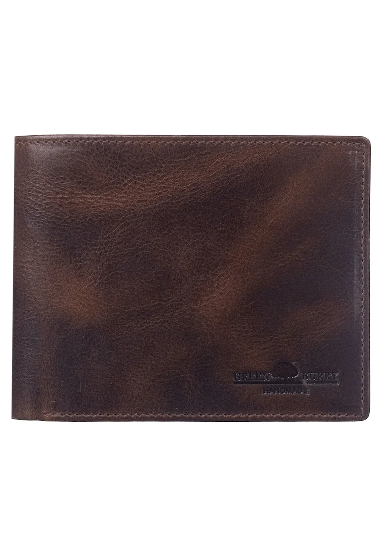 Portofel barbati piele naturala maro 12 x 9.5 x 2 cm, Newport,
