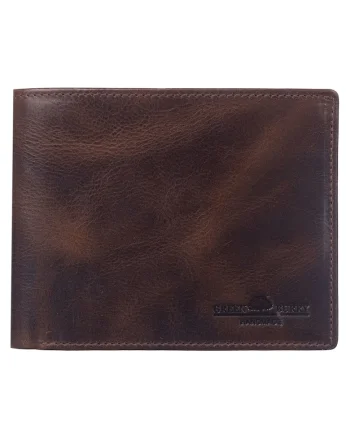 Portofel barbati piele naturala maro 12 x 9.5 x 2 cm, Newport,
