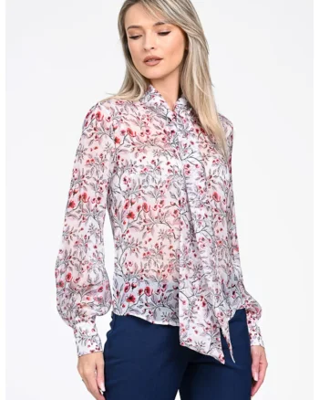 Camasa dama eleganta  matase cu flori Eliza