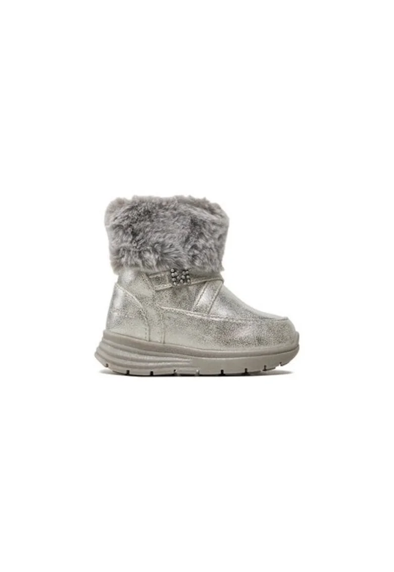 Ghete fete  304440052, Piele ecologica, 24 EU, Argintiu