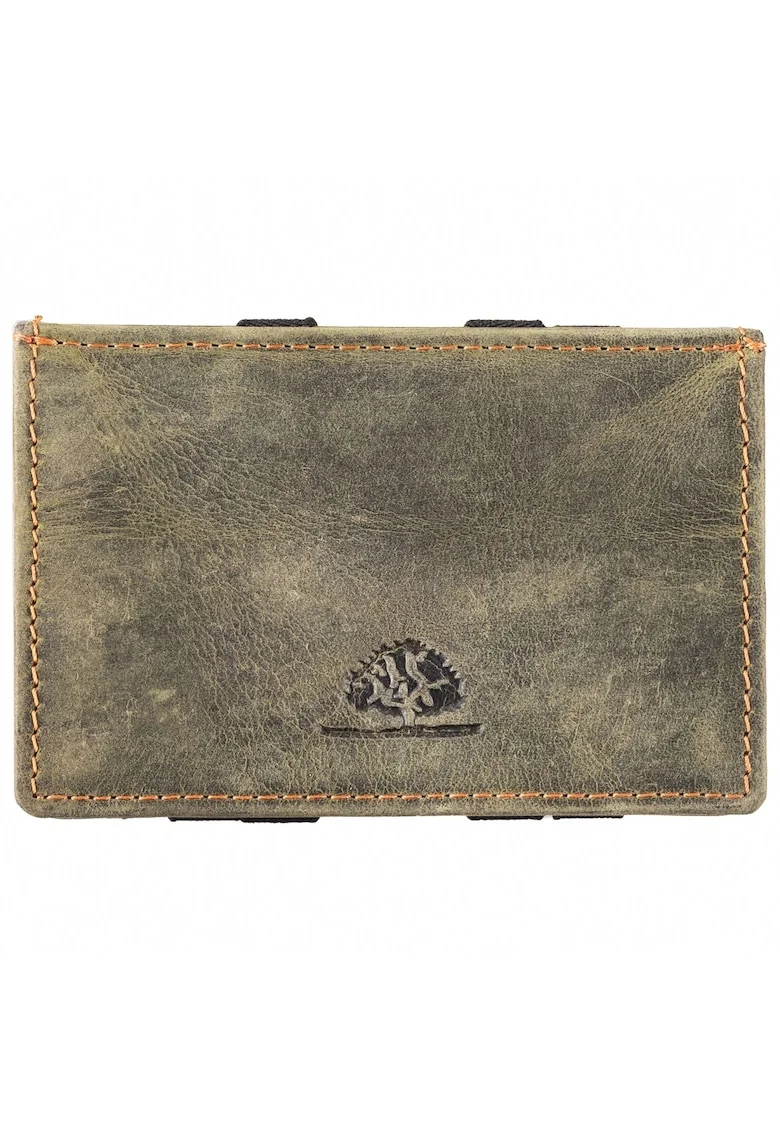 Portofel dama piele naturala verde 10.5 x 7.5 x 2.5 cm, VINTAGE RFID,