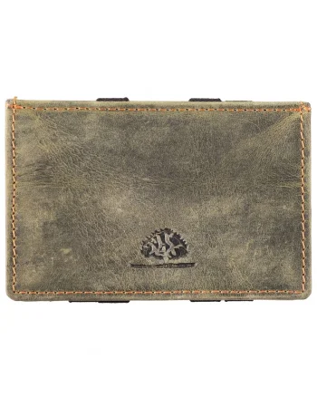 Portofel dama piele naturala verde 10.5 x 7.5 x 2.5 cm, VINTAGE RFID,