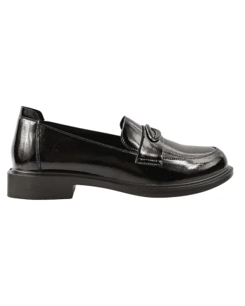 Pantofi casual, femei, FORMAZIONE, Q11520-176 negru, piele lacuita, Negru