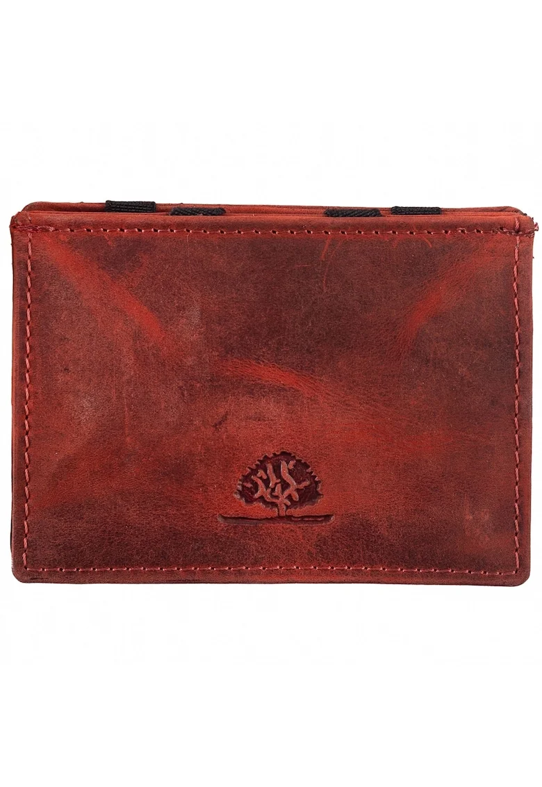 Portofel dama piele naturala caramiziu 10.5 x 7.5 x 2.5 cm, VINTAGE RFID,