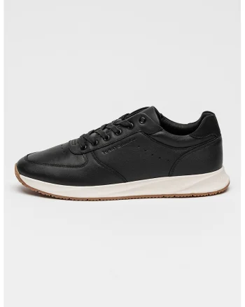 Pantofi sport din piele cu logo discret Premium, Negru