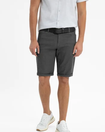Pantaloni scurti barbati din bumbac, cu buzunare, Comfort Fit,  P-Yoko, grafit, Gri grafit