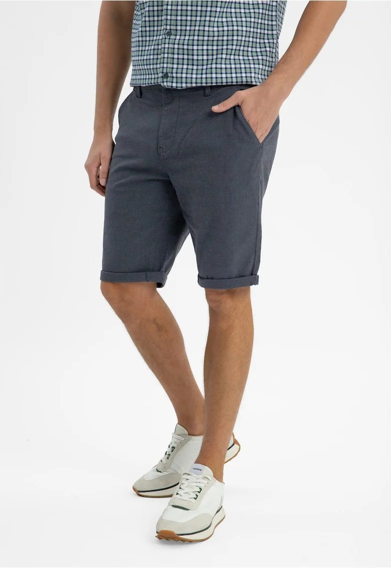 Pantaloni scurti barbati din bumbac, cu buzunare, Comfort Fit,  P-Shad, denim, Albastru denim