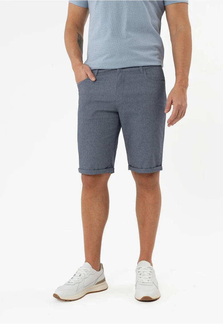 Pantaloni scurti barbati din bumbac, cu buzunare, Comfort Fit,  P-Yoko, denim, Albastru denim