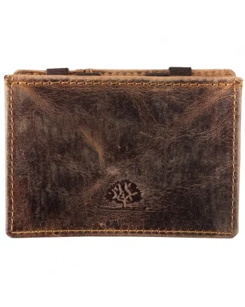Portofel dama piele naturala maro antichizat 10.5 x 7.5 x 2.5 cm, VINTAGE RFID,