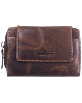 Portofel dama piele naturala maro 14.5 x 10 x 3.5 cm, Newport,