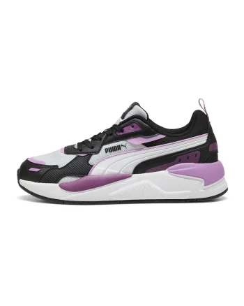 Pantofi sport X-Ray 3 de plasa cu insertii de piele ecologica, Negru/Alb murdar/Liliac prafuit