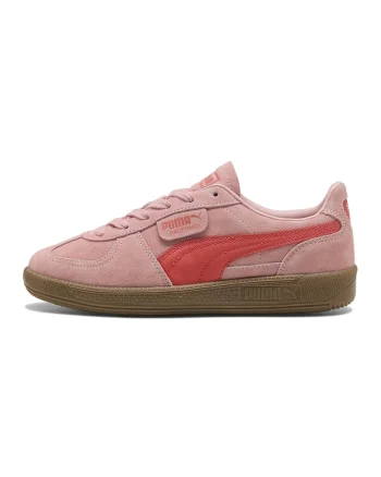 Pantofi sport Palermo de piele intoarsa si piele, Roz deschis/Rosu corai