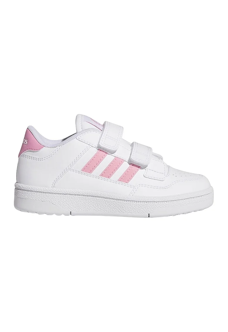 Pantofi sport Rapid Court cu inchidere velcro, Alb/Roz deschis