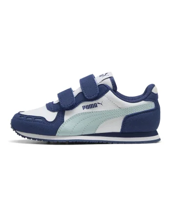 Pantofi sport Cabana Racer SL 20 de piele ecologica cu inchidere velcro, Albastru inchis/Alb murdar/Albastru petrol
