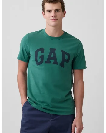 Tricou regular-fit cu logo, Negru/Verde englez