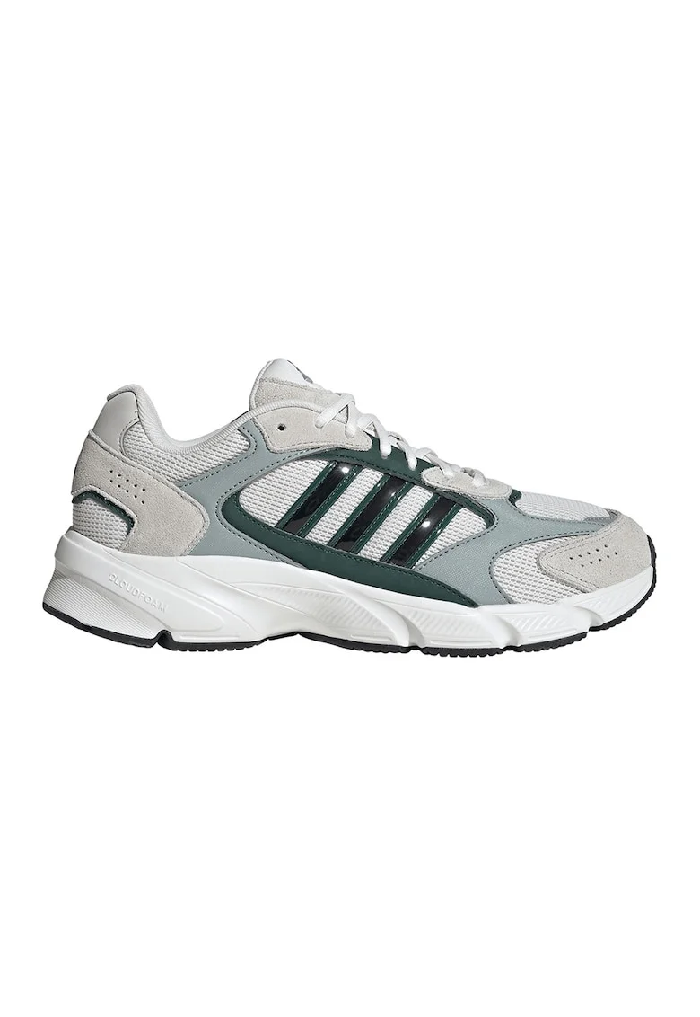 Pantofi sport Crazy Chaos 2000 din plasa si piele intoarsa, Verde pal/Verde englez/Alb murdar