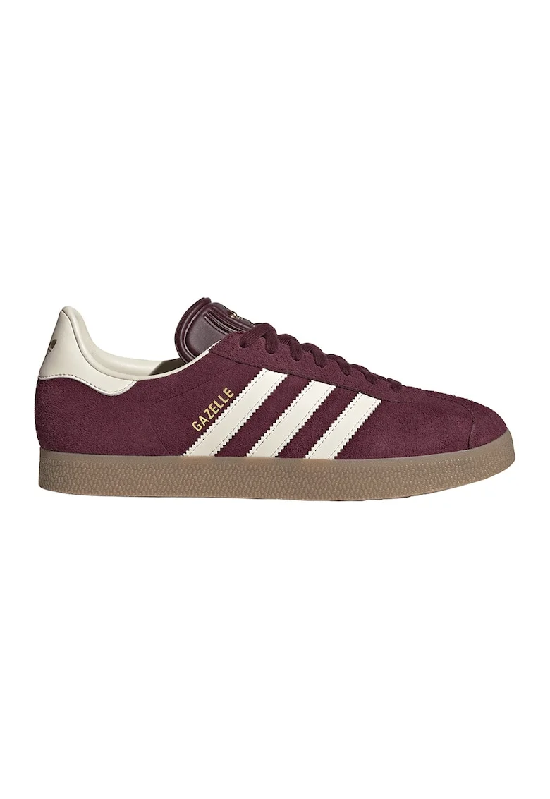 Pantofi sport Gazelle din piele intoarsa, Maro cognac/Alb fildes