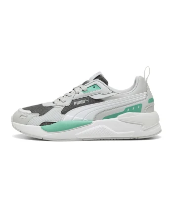 Pantofi sport X-Ray 3 de plasa cu insertii de piele ecologica, Negru stins/Verde pal/Alb optic
