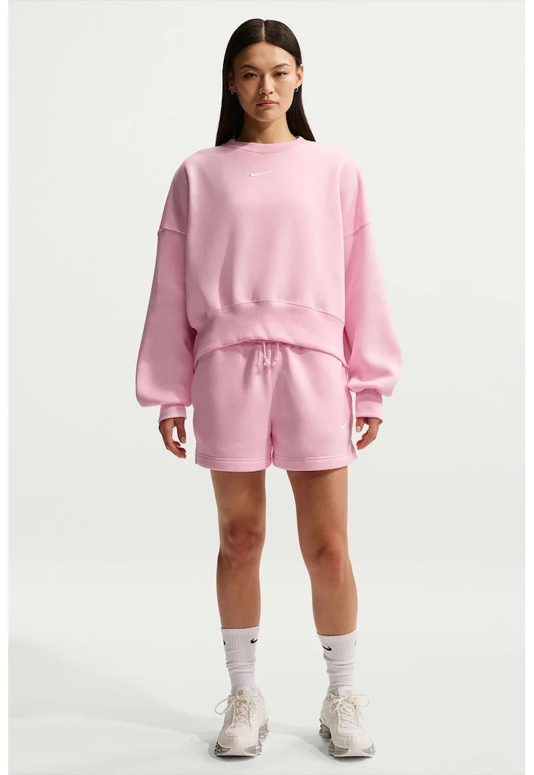 Bluza de trening lejera cu maneci cazute Phoenix, Roz pastel