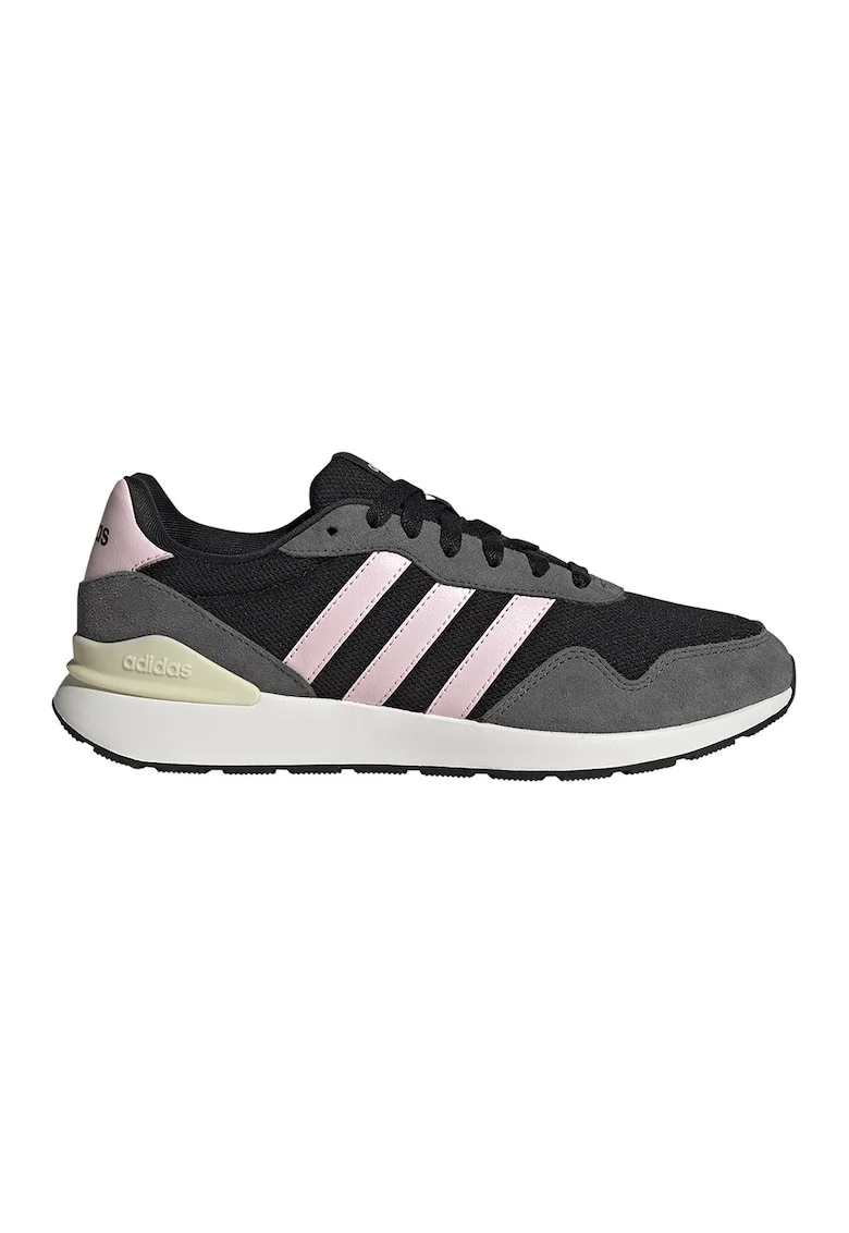 Pantofi sport Run 60s cu insertii de piele intoarsa, Negru/Roz pastel/Gri inchis