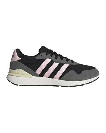 Pantofi sport Run 60s cu insertii de piele intoarsa, Negru/Roz pastel/Gri inchis