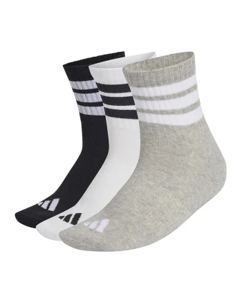 Set de sosete scurte cu logo - 3 perechi, Alb/Negru/Gri melange