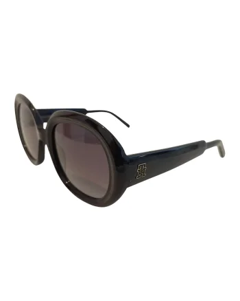 Ochelari de soare rotunzi cu lentile in degrade, Negru stins