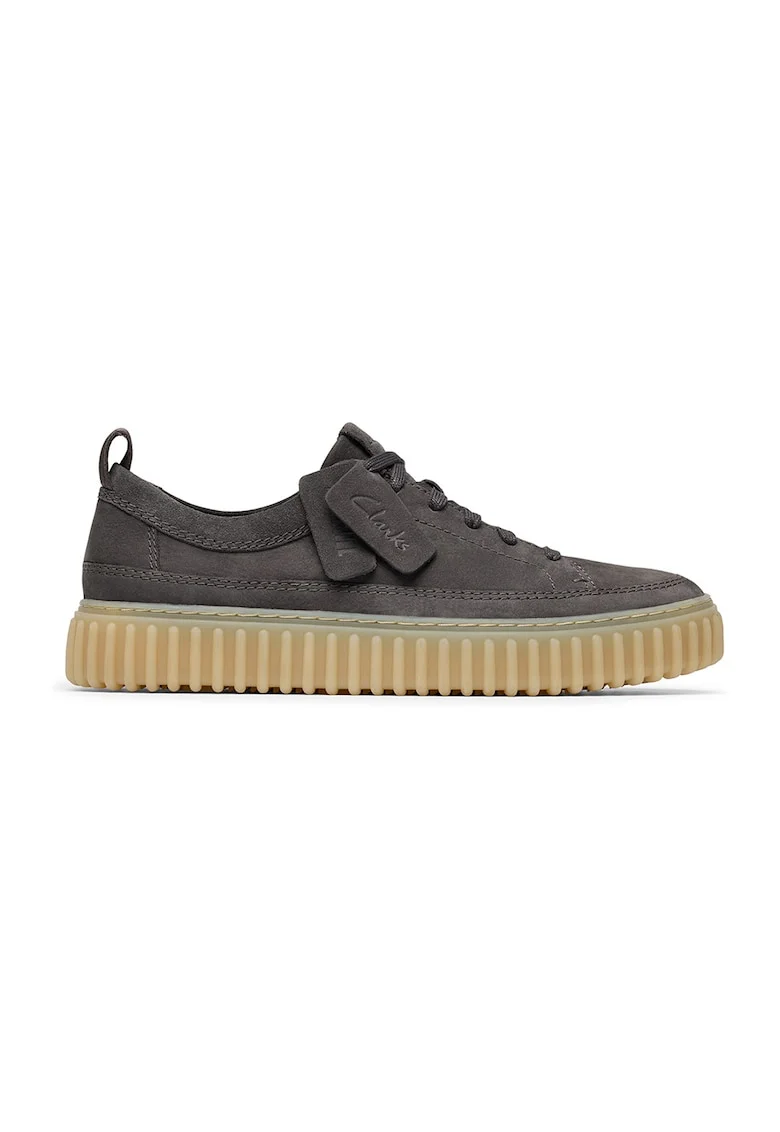 Pantofi sport din piele nabuc Torhill, Gri inchis