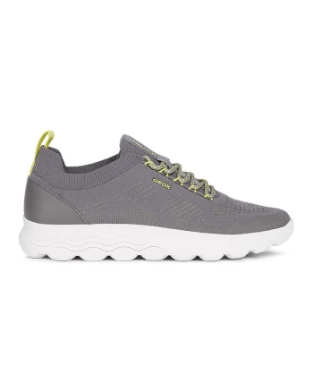 Pantofi sport din plasa tricotata cu logo, Gri inchis