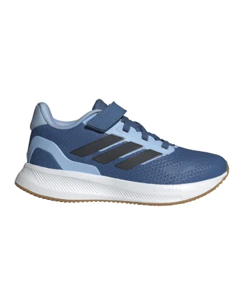 Pantofi sport Runfalcon 5 din plasa cu logo si velcro, Negru/Albastru inchis/Albastru lavanda
