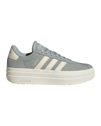 Pantofi sport VL Court Bold flatform din piele intoarsa, Gri cenusiu/Alb murdar