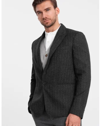 Sacou cu model in dungi, Gri antracit