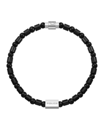Bratara cu logo, Negru/Argintiu