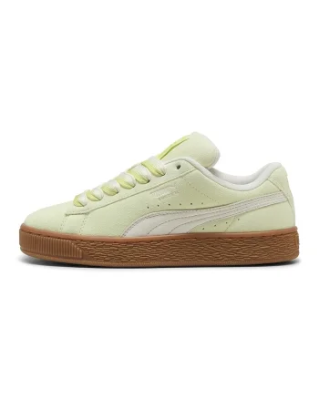 Pantofi sport Suede XL de piele intoarsa cu sireturi in degrade, Alb/Galben pal