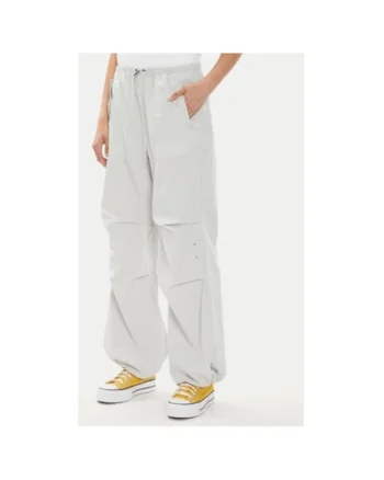 Pantaloni dama,  304113352, Bumbac, Alb, Alb